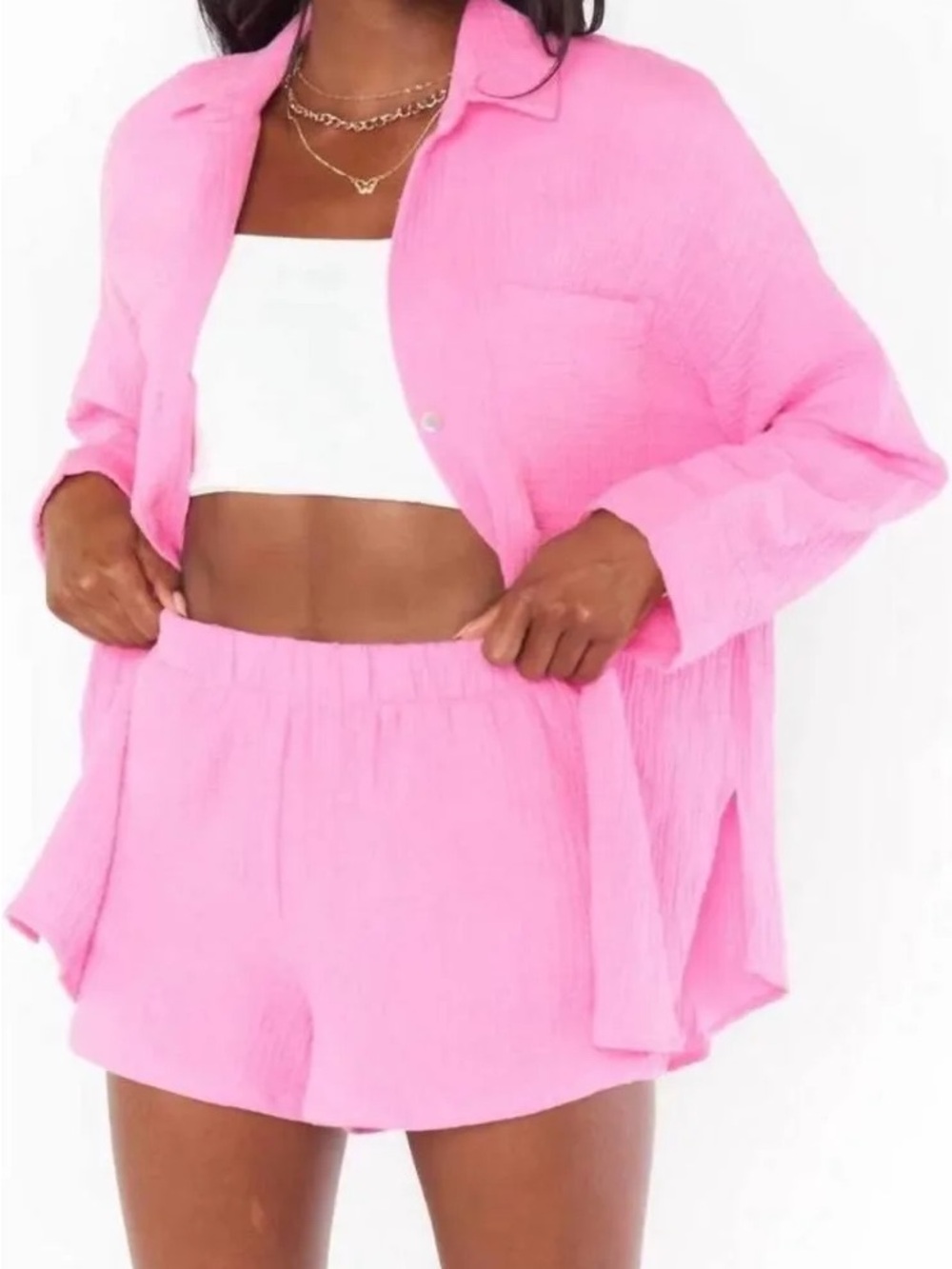 Show Me Your Mumu Set of FOUR Electric Pink Swim and Coverup Set (See Sizes)